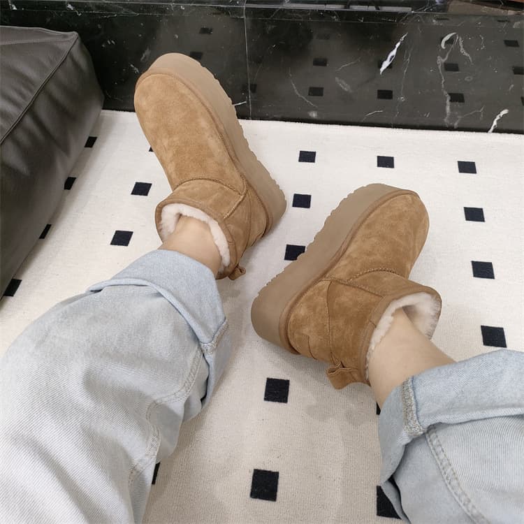 ショートブーツ ふわもこ裏ボア ショートムートン