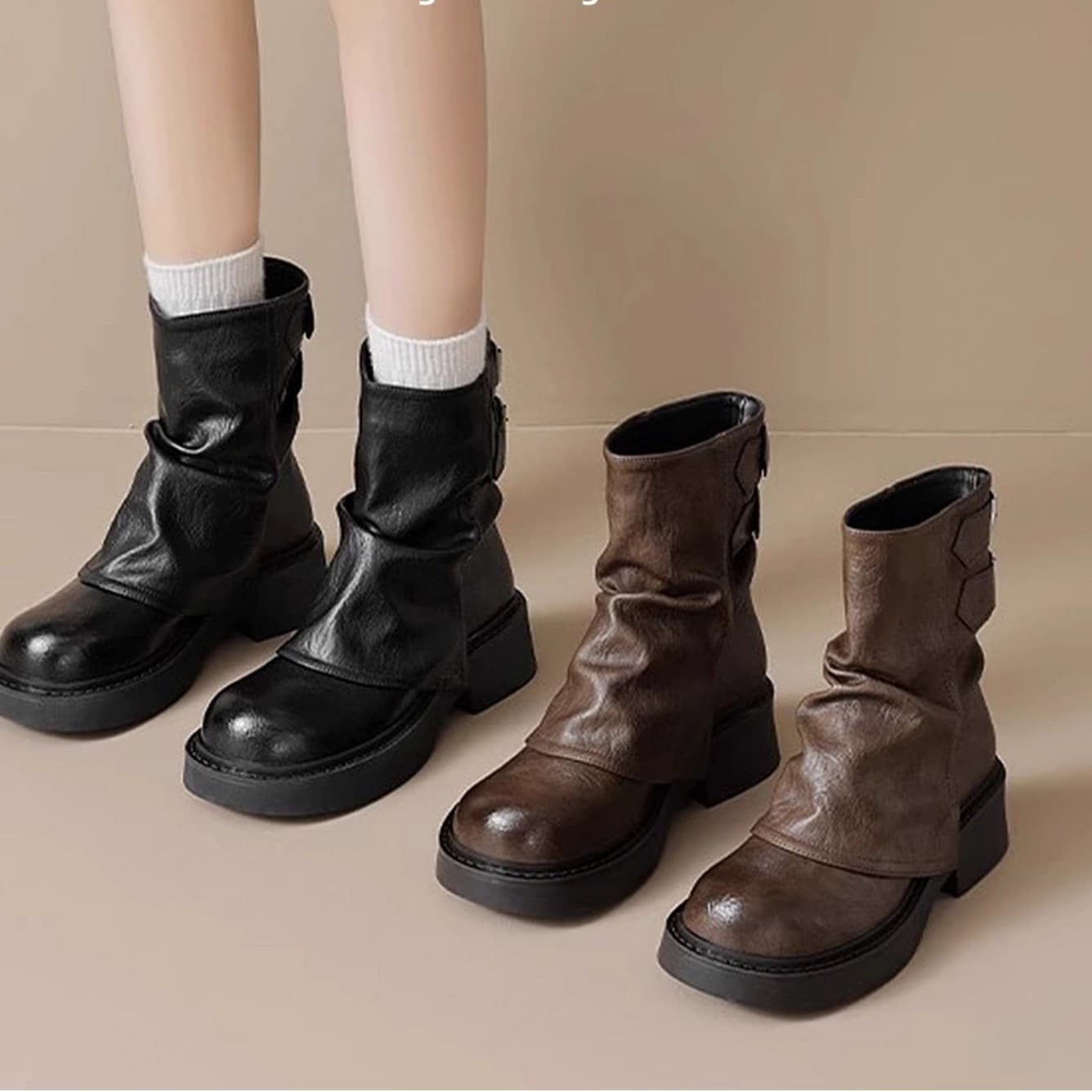 くしゅくしゅワークショートブーツ