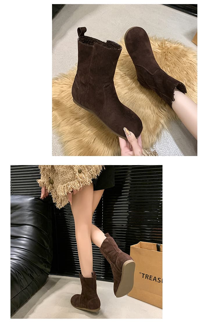 もこもこ裏起毛ショートブーツ