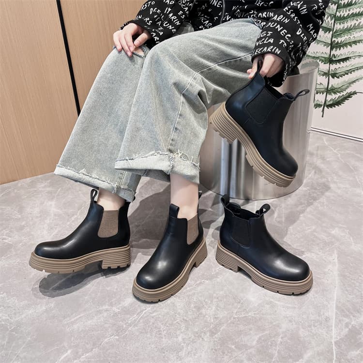 厚底サイドゴアショートブーツ