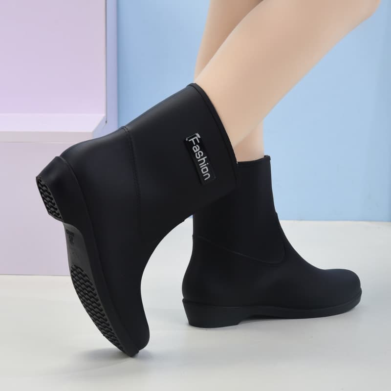 ショートブーツ すっきりシンプルショートレイン