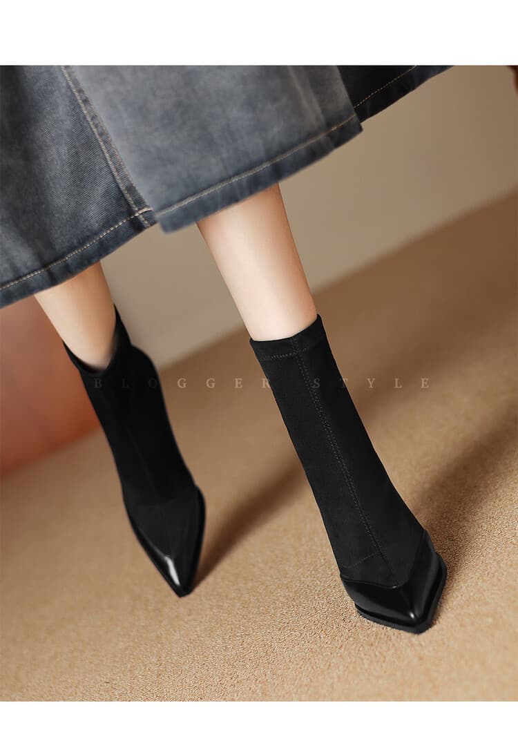 ストレッチポインテッドショートブーツ