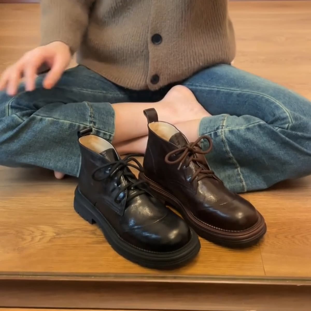 アンクルレースアップショートブーツ